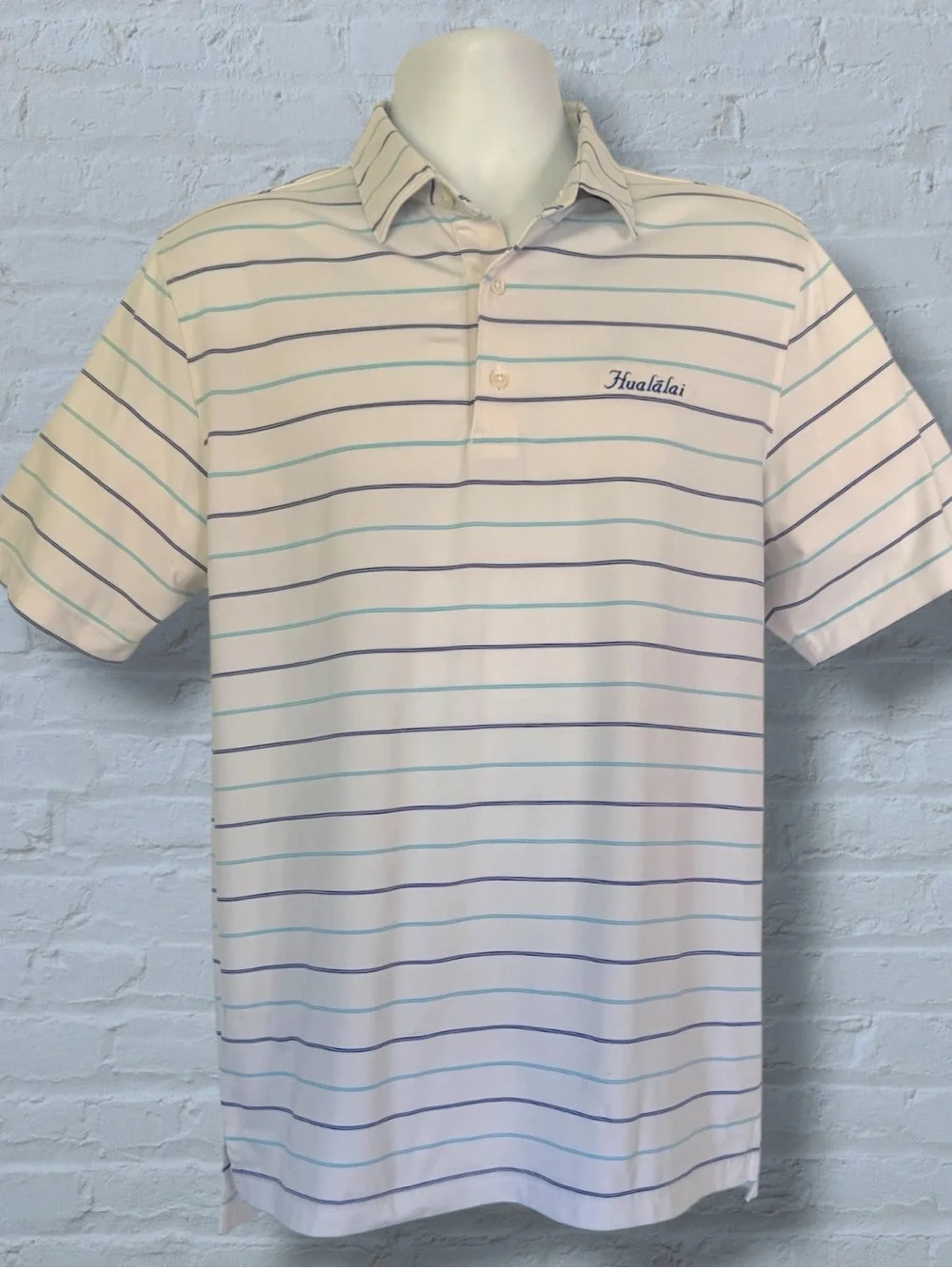 johnnie-O Striped Prep-Formance Polo — Men’s Size Medium | Hualalai Golf Club